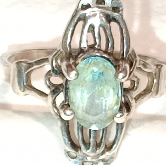 Vintage Art Nouveau/Art Deco Style Sterling Gemstone Ring - Picture 15 of 15